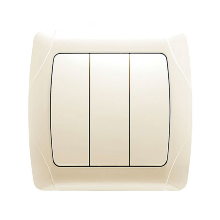 Вимикач 3 кл., VIKO CARMEN, 90562068, крем - 1