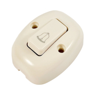 Кнопка дзвінка овальна Lemanso слонова кістка / LMA318