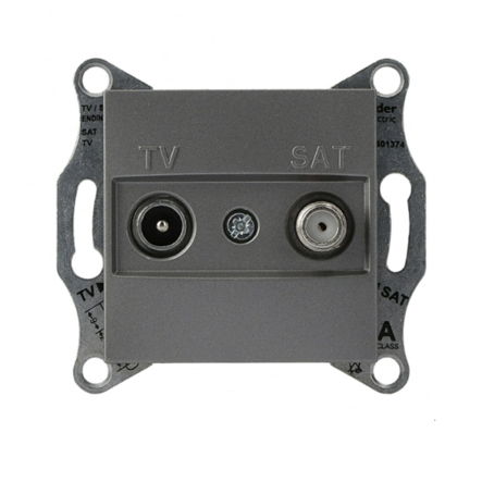 Розетка TV-SAT концевая Schneider Electric ASFORA, сталь, ЕРН3400162 - 1