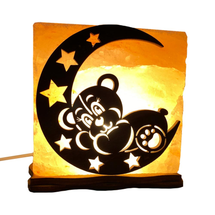 Соляний світильник «Ведмідь на Місяці» 1кг - 1