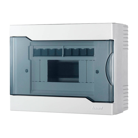 Щит Lezard ЩРН-П-8, 8 модульный наружной установки с прозрачной крышкой, 236х182х92 мм, 730-2000-008 - 1
