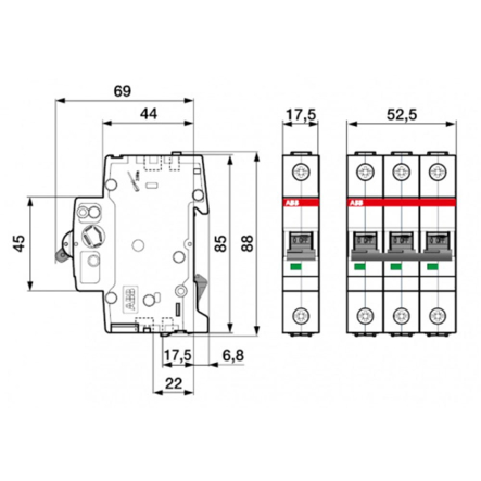 Автоматический выключатель ABB SZ 201-C20, 1P, 20A, С 6кА, 2CDS251025R0204