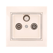 Розетка ТБ+супутник кінцева Lezard MIRA, крем, 701-0303-135