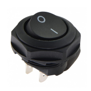 Перемикач 1 клав. круглий чорний KCD1-7-101Y В/В, АСКО-УКРЕМ, A0140040135