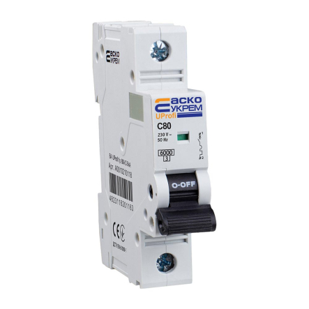 Автоматический выключатель АСКО-УКРЕМ ВА UProfi 1р, 80А C 6kА, A0010210118