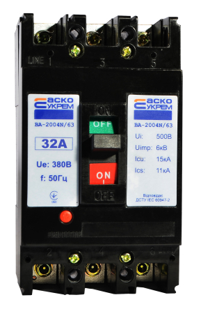 Автоматический выключатель ВА-2004N/63 3р 32А АСКО (A0010040062) - 1
