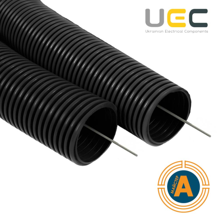 Гофрированная труба ПВХ d32/24,3 с зондом (50м/бух) легкая серия, UEC, CTG20-32-K31-050-U - 1