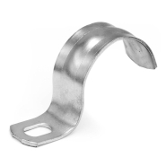 Скоба оцинкована одностороння d 38-40 мм, з отвором для кріплення 8,5 х 6 мм