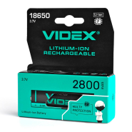 Акумулятор літій-іонний VIDEX 18650-P/(захист) 2800mAh, 23581