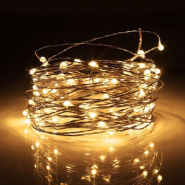 Гирлянда Роса, на батарейках + USB, 10 м, 2 режима свечения, золото, RV-106 G