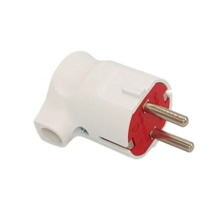 Вилка угловая NEOMAX NX1004, белая, с заземлением - 1