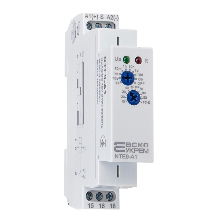 Реле затримки часу вимкнення АСКО-УКРЕМ NTE9-A1 AC/DC 12-240V, A0010240001 - 1