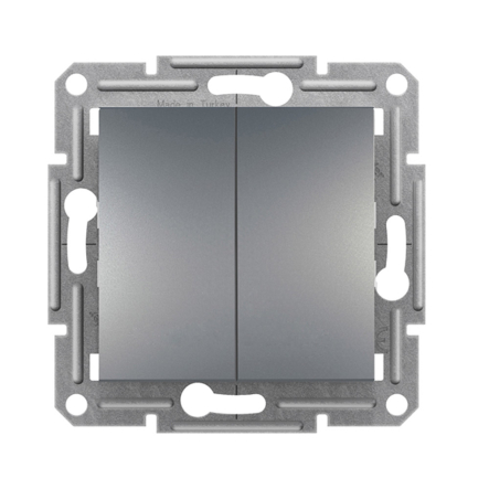 Вимикач двоклавішний, самозатискний, Schneider Electric ASFORA, сталь, EPH0300162 - 1