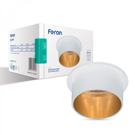 Светильник точечный Feron DL6005, MR16, G5.3, белый, золото, 6147 - 1