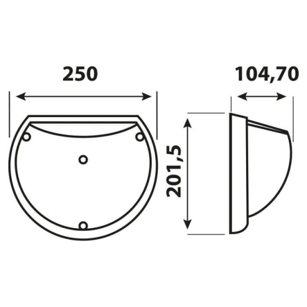 Світильник пластиковий HOROZ, AQUA Опал, Е27 IP54, півмісяць, чорний, 1152 - 2