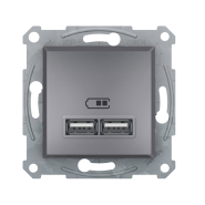 Розетка USB 2,1А Schneider Electric ASFORA, сталь, EPH2700262