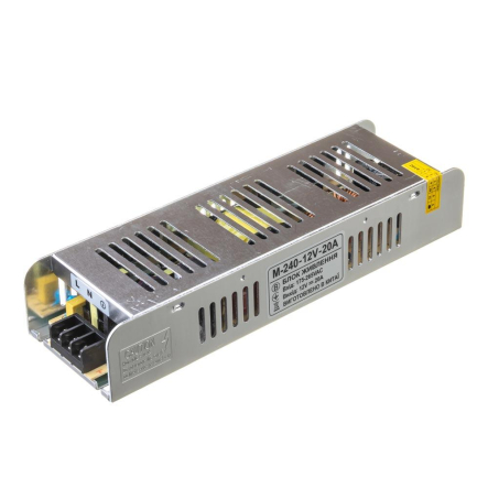 Блок живлення для стрічки AVT Standart 12V IP20 M-20A - 240W, 1018129 - 1
