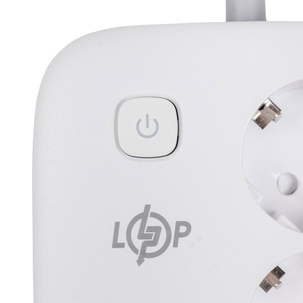 Сетевой фильтр Logic Power F65WG4 (3x220V-3250W, 2xUSB-60W, 2xType-C 65W QC/PD) белый