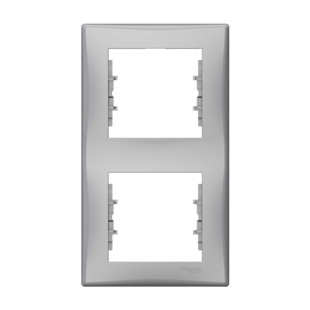 Рамка 2 поста вертикальная Schneider Electric Sedna, алюминий, SDN5801160 - 1