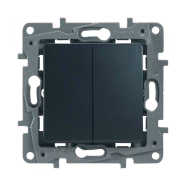 Выключатель 2 кл. Legrand Etika, 672602, антрацит
