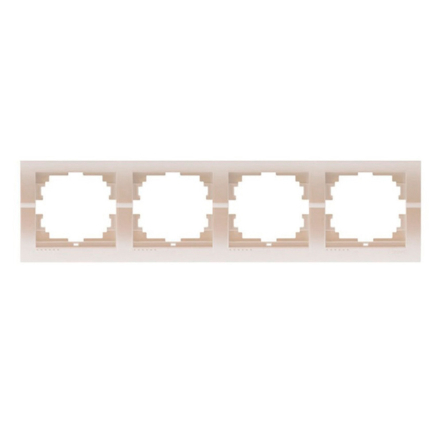 Рамка Lezard DERIY чотиримісна, горизонтальна, перлинно-білий металік, 702-3000-149 - 1
