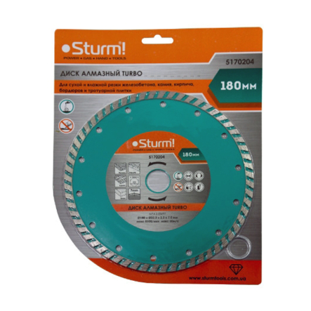Диск алмазний STURM 5170105, 180х22 мм, Turbo - 1