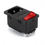 Триконтактний роз'єм Voltronic AC14 тато з перемикачем, 250V, 10A, під викруткову збірку, Q50