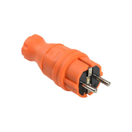 Вилка пряма ВБп3-1-0м IP44 ОМЕГА помаранчева IEK - 1