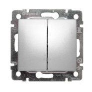 Выключатель двухклавишный LEGRAND Valena, 770105, алюминий