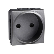 Розетка без заземлення, із захисними шторками, графіт, Schneider Electric Uniсa MGU3.033.12