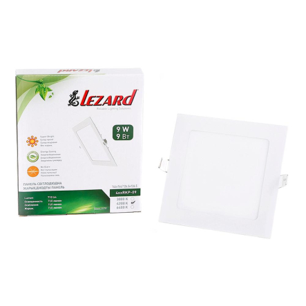 Світильник LED врізний LEZARD, 9W, 4200К, 710Lm, квадрат, 150х150мм, 442RKP-09 - 1