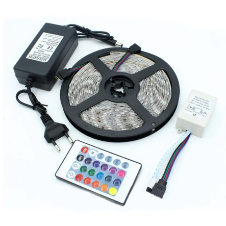 Лента LED RGB Комплект - 5 м 5050 с блоком и пультом управления