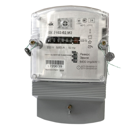 Счетчик электроэнергии NIK 2102-02, 1Ф, 5-60 А, М2В, электромеханический - 1