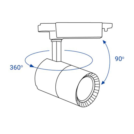 Светильник трековый FERON, AL103 COB, 20W, 1800Lm, 4000K, IP40, 86х126х178 мм, белый, 5812