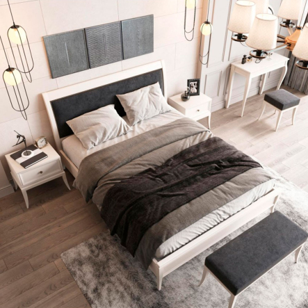 Кровать Мебус Эмили 160х200 мм, 1690х2180х1100 мм, ясень массив кремвайс