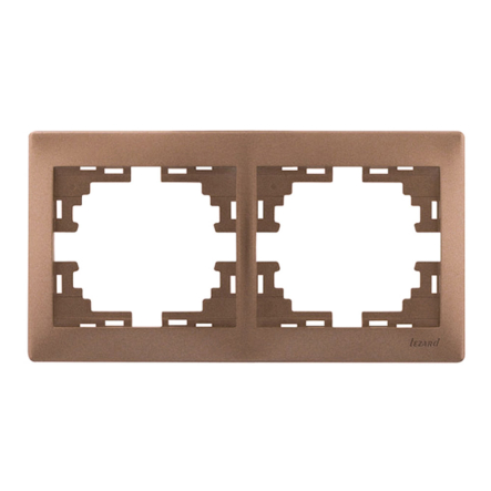 Рамка Lezard MIRA двухместная, горизонтальная, светло-коричневый перламутр, 701-3100-147 - 1