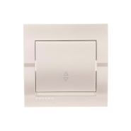 Вимикач прохідний Lezard DERIY одноклавішний, перлинно-білий металік, 702-3030-105