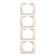 Рамка TUNA EL-BI четверная вертикальная, крем (без вставки), 502-000300-240
