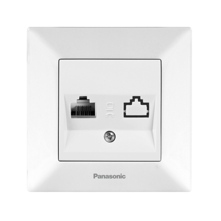 Розетка комп'ютерна RJ45 CAT6e, Panasonic Arkedia Slim, біла, 04052WH - 1