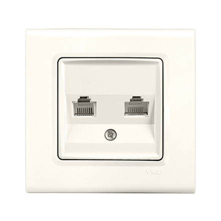 Розетка TF двойная VIKO LINNERA, 90401033, крем - 1