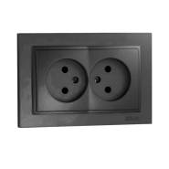 Розетка 2-я без заземления, Mono Electric, DESPINA, графит, 102-202005-121