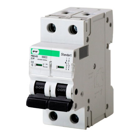 Автоматичний вимикач Promfactor АВ2000/2, 2P, C 20 A, AC 230/400 В, 6 kA, Standart, FB2C2020 - 1