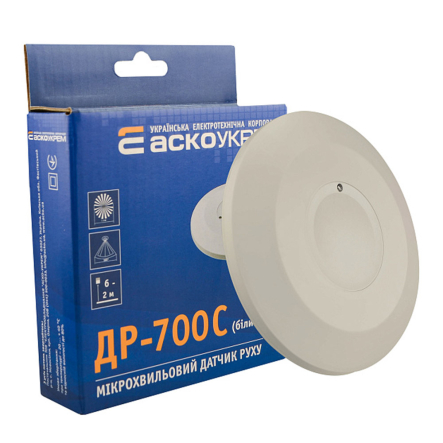 Датчик движения микроволновой АСКО-УКРЕМ ДР-700C, белый, A0220010048 - 1