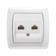 Розетка двойная компьютерная VIKO CARMEN, 90561034, белый