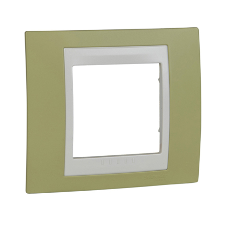 Рамка 1-місна зелене яблуко/бежевий Schneider Electric Uniсa PLUS, MGU6.002.563 - 1