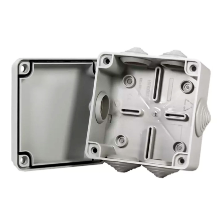 Коробка распределительная PAWBOL S-BOX 106, 100х100х50, IP55,  6 сальников, серая