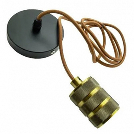 Підвіс металевий Lemanso LMA3222, 100*20мм + E27, античне золото-чорний, 1.5м для LED ламп - 1