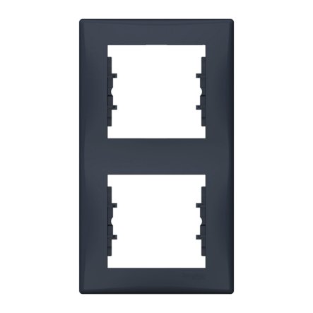 Рамка 2 поста вертикальна Schneider Electric Sedna, графіт, SDN5801170 - 1