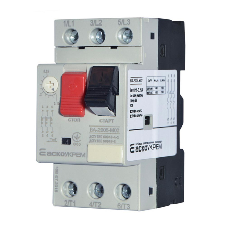Автоматический выключатель защиты двигателя АСКО-УКРЕМ ВА-2005 М02, 0,16-0,25А, A0010050014
