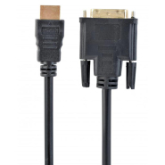 Кабель Cablexpert CC-HDMI-DVI-6, HDMI папа/DVI папа, позолочені контакти, 1.8 м